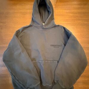 Essentials Charcoal Hoodie with Subtle Logo Embroidery